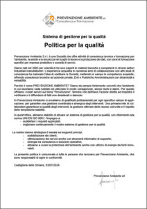 Politica della Qualità